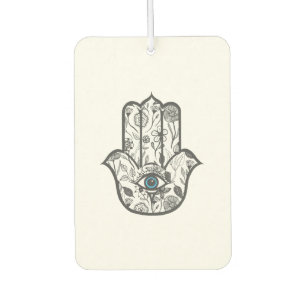 Simple Hand Drawn Floral Hamsa Hand Luchtverfrisser
