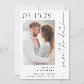 Simple Hand Lettered Script Typografie 2 Foto Save The Date (Voorkant)