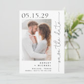Simple Hand Lettered Script Typografie 2 Foto Save The Date (Staand voorkant)