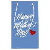 Simple Happy Moederdag Calligraphy | Gift Bag Klein Cadeauzakje (Achterkant)