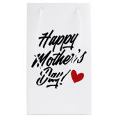 Simple Happy Moederdag Calligraphy | Gift Bag Klein Cadeauzakje (Achterkant)