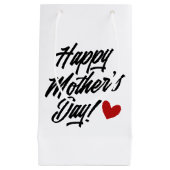 Simple Happy Moederdag Calligraphy | Gift Bag Klein Cadeauzakje (Voorkant)