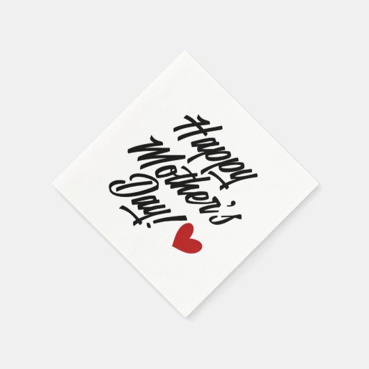 Simple Happy Moederdag Calligraphy Paper Napkin Servet (Hoek)