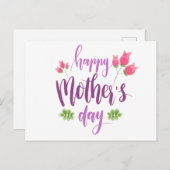 Simple Happy Moederdag Floral | BRIEFKAART (Voorkant / Achterkant)