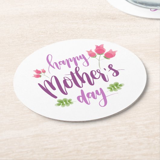 Simple Happy Moederdag Floral | Onderzetter (Gebogen)