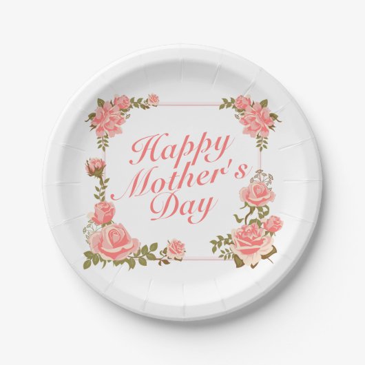 Simple Happy Moederdag Floral Paper Bord (Voorkant)