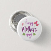 Simple Happy Moederdag Floral | Pin-Button Ronde Button 3,2 Cm (Voorkant /achterkant)