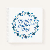 Simple Happy Moederdag Floral Wreate Notitieboek (Voorkant)