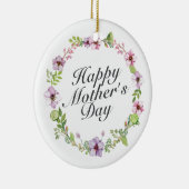Simple Happy Moederdag Floral Wreate Ornament (Rechts)