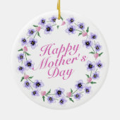 Simple Happy Moederdag Floral Wreate Ornament (Achterkant)
