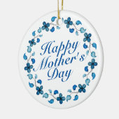 Simple Happy Moederdag Floral Wreate Ornament (Links)