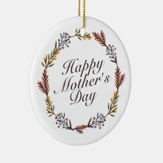 Simple Happy Moederdag Floral Wreate Ornament (Rechts)