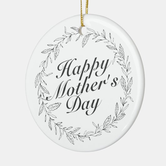 Simple Happy Moederdag Floral Wreate Ornament (Links)