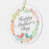 Simple Happy Moederdag Floral Wreate Ornament (Links)