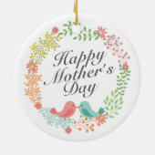 Simple Happy Moederdag Floral Wreate Ornament (Achterkant)