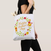 Simple Happy Moederdag Floral Wreath Canvas tas (Dichtbij)