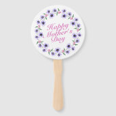 Simple Happy Moederdag Floral Wreath Hand Fan Handwaaier (Voorkant)