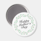 Simple Happy Moederdag Floral Wreath Magnet Magneet (Voorkant / Achterkant)