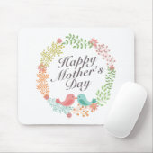 Simple Happy Moederdag Floral Wreath Mousepad Muismat (Met muis)