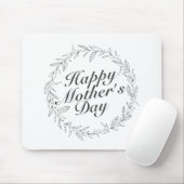Simple Happy Moederdag Floral Wreath Mousepad Muismat (Met muis)