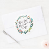 Simple Happy Moederdag Floral Wreath Sticker (Envelop)