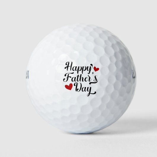 Simple Happy Vaderdag Calligraphy | Golf Balls Golfballen (Voorkant)