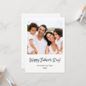 Simple Happy Vaderdag Script-foto Kaart (Voorkant / Achterkant in situ)