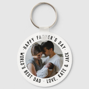 Simple Happy Vaderdag World's Best Dad Photo Sleutelhanger