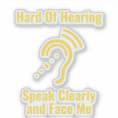 Simple Hard Of Hearing Sticker (Voorkant)