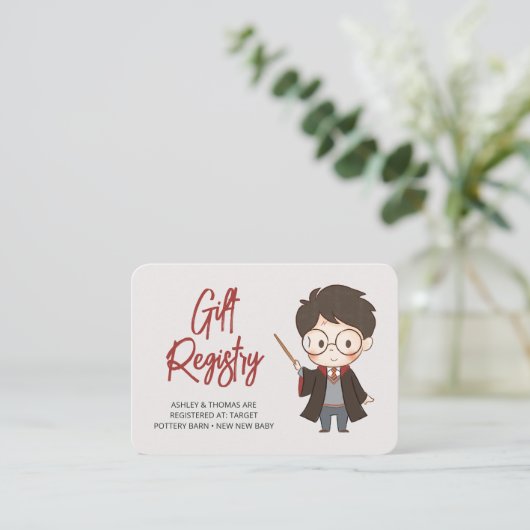 Simple Harry Potter-Baby shower Informatiekaartje (Staand voorkant)