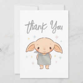 Simple Harry Potter - Dobby Baby Shower Bedankkaart