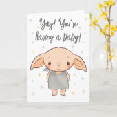 Simple Harry Potter - Dobby Baby shower Kaart (Gele Bloem)