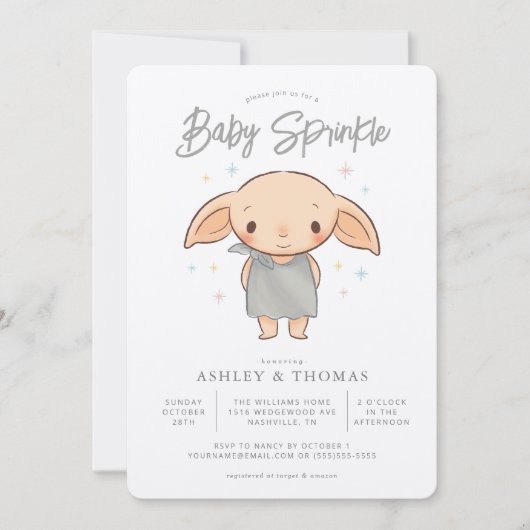 Simple Harry Potter - Dobby Baby Sprinkle Kaart (Voorkant)