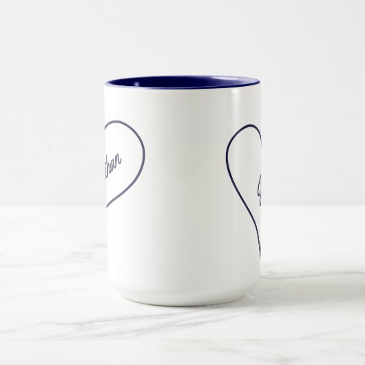 Simple Heart aangepaste naam mokken (Midden)