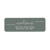 Simple Heart Handwritten Script Green Etiket (Voorkant)