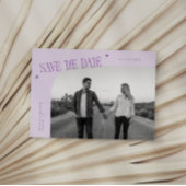 Simple Heart Lilac Curved Frame Photo Save The Date
