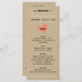 Simple Heart Menu Kaart (Voorkant / Achterkant)