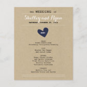 Simple Heart Wedding Menu Kaart (Achterkant)