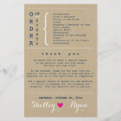 Simple Heart Wedding Program (Achterkant)