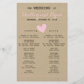 Simple Heart Wedding Program (Voorkant)