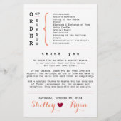 Simple Heart Wedding Program (Achterkant)