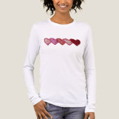Simple Hearts Embroidery look Minimalistic Tri-Blend Shirt (Voorkant volledig)