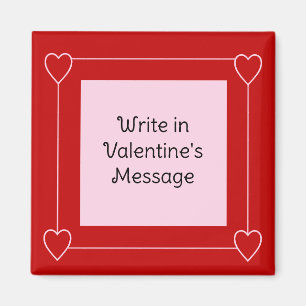 Simple Hearts Valentijnsdag Bericht toevoegen aan Magneet
