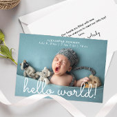 Simple Hello World Photo Faire-part de naissance
