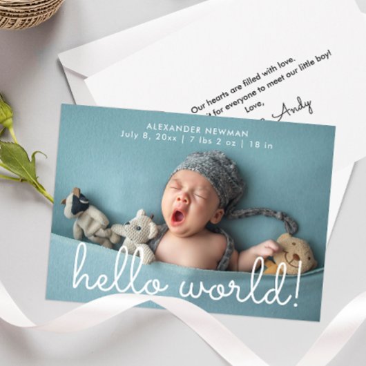 Simple Hello World Photo Faire-part de naissance