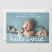 Simple Hello World Photo Faire-part de naissance (Devant)