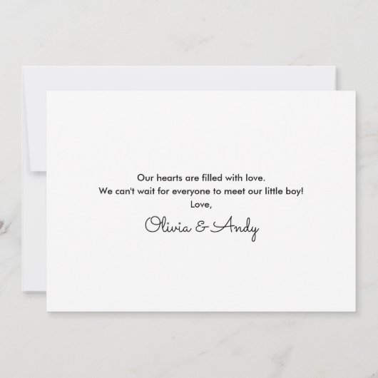 Simple Hello World Photo Faire-part de naissance (Dos)