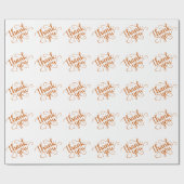 Simple Herfst Script | Verbrand Sinaasappel Dank U Cadeaupapier (Vlak)