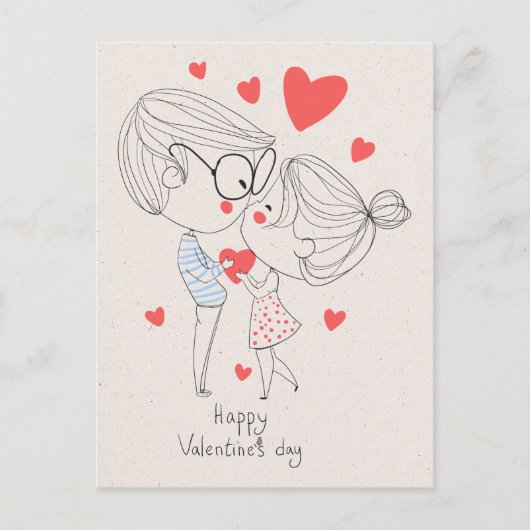 Simple Heureuse Sainte-Valentin ! Carte postale (Devant)