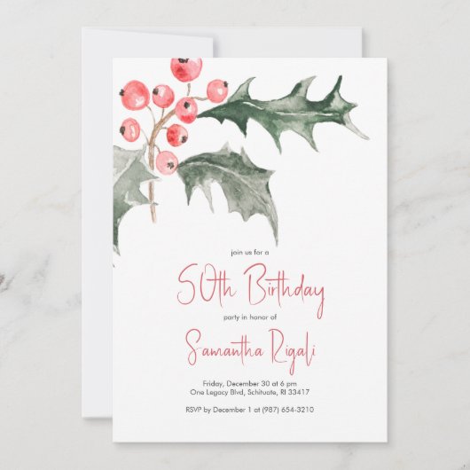 Simple hiver 50e anniversaire Invitations (Devant)